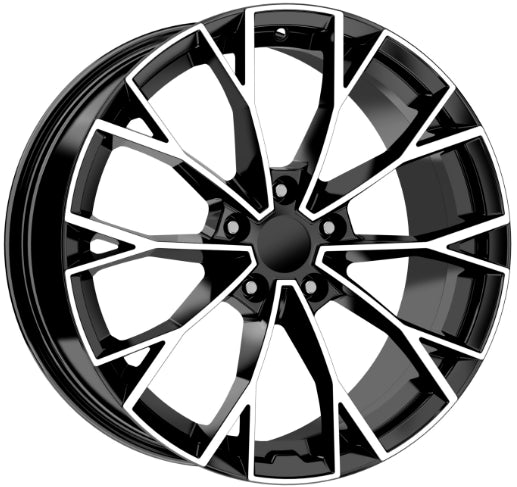 R1 Wheels 17 inç 5*112 ET40 Parlak Siyah Jant Takımı (J-3612) - KolayOto