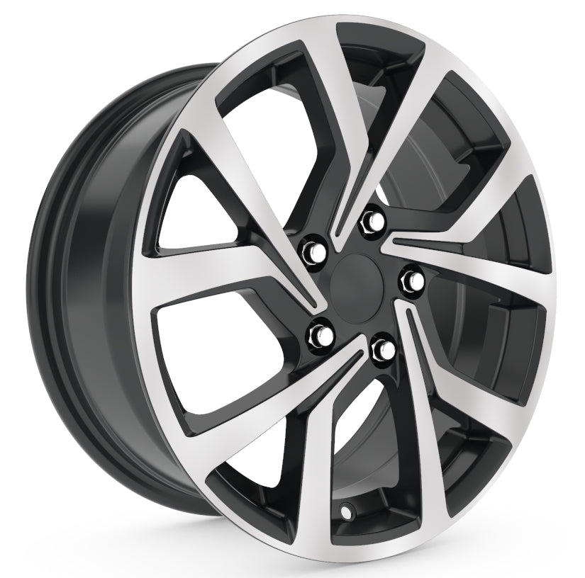 R1 Wheels 18 inç 5*112 ET45 Parlak Siyah Jant Takımı (J-1193) - KolayOto