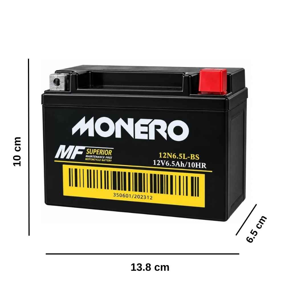 Monero 12V 6.5 Ah 12N6.5L-BS Motosiklet Aküsü