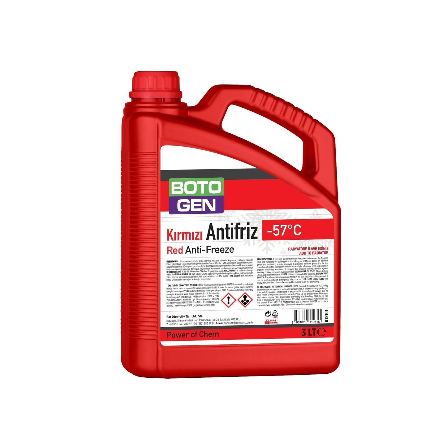 Botogen Antifriz Kırmızı -57C (3 Litre) - 8101