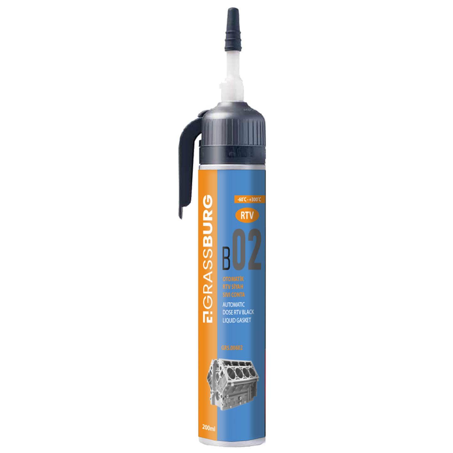 GrassBurg Otomatik Rtv Siyah Sıvı Conta (200 Ml) - 00602