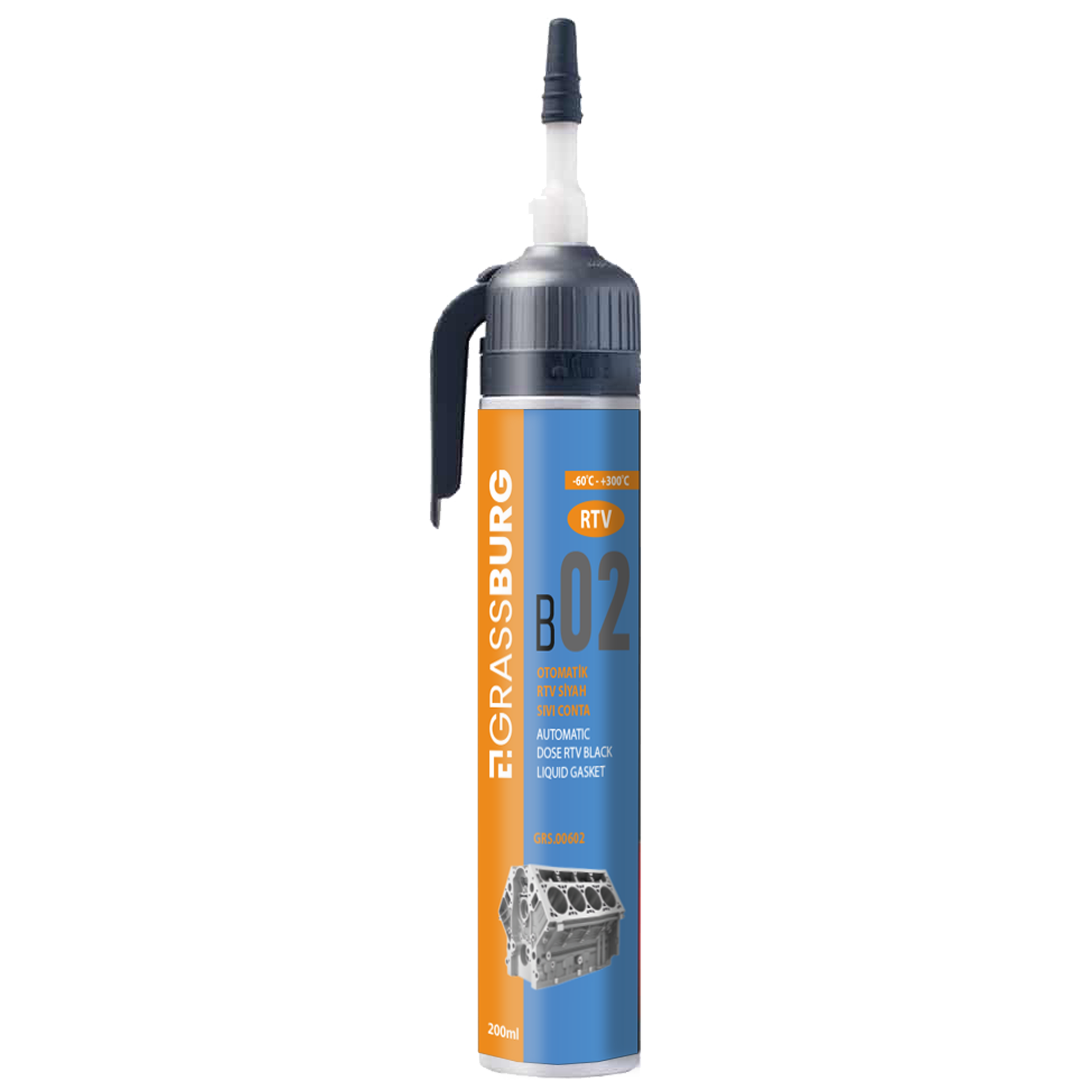 GrassBurg Otomatik Rtv Siyah Sıvı Conta (200 Ml) - 00602