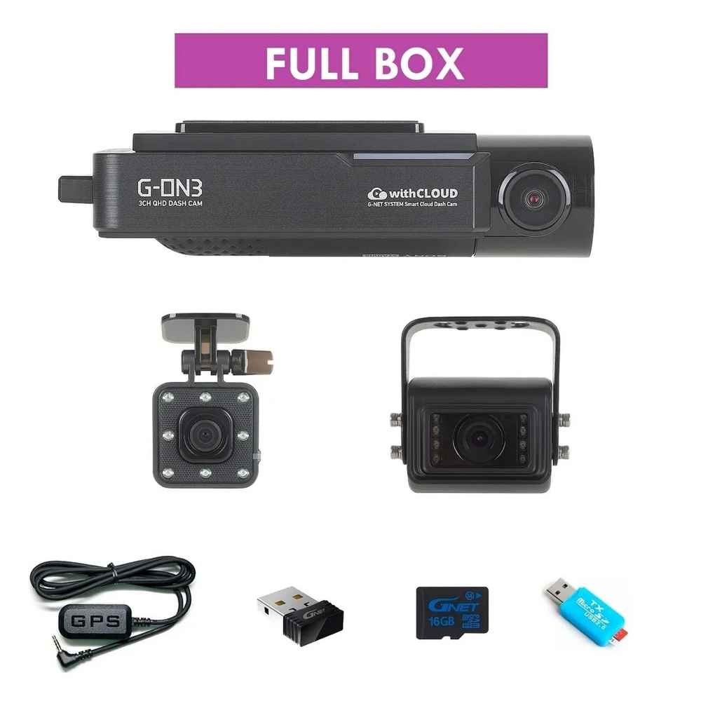 Gnet GONT3+ 3 Kameralı QHD 2K Ön/Arka/ İç 3 Kameralı Araç Kamerası