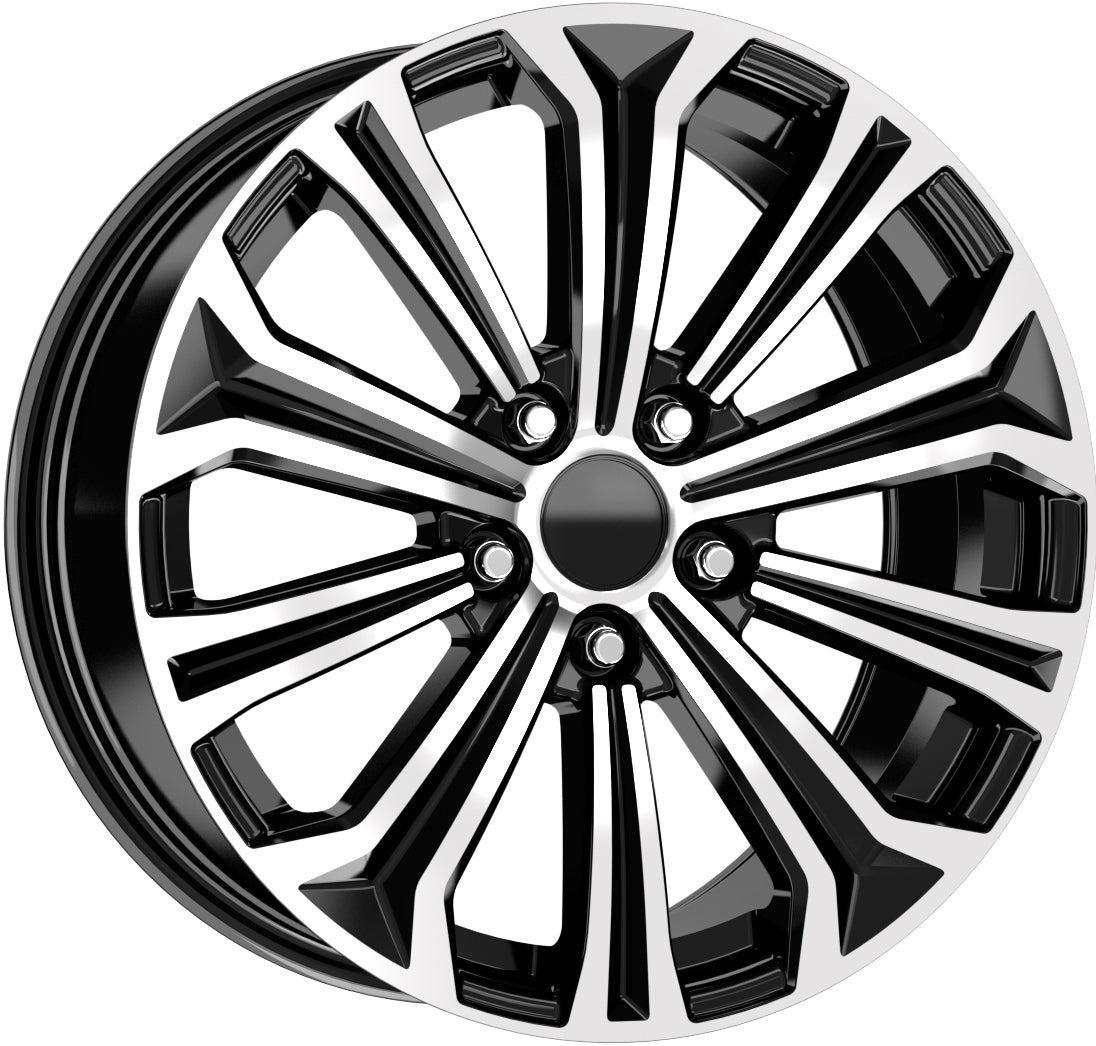R1 Wheels 16 inç 5*114.3 ET40 Parlak Siyah Jant Takımı (2281) - KolayOto