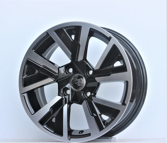 R1 Wheels 15 inç 4*108 ET20 Siyah Jant Takımı (J-561)