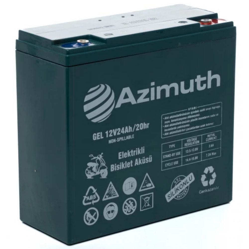 Azimuth 12V 24 Ah Elektirkli Bisiklet Aküsü