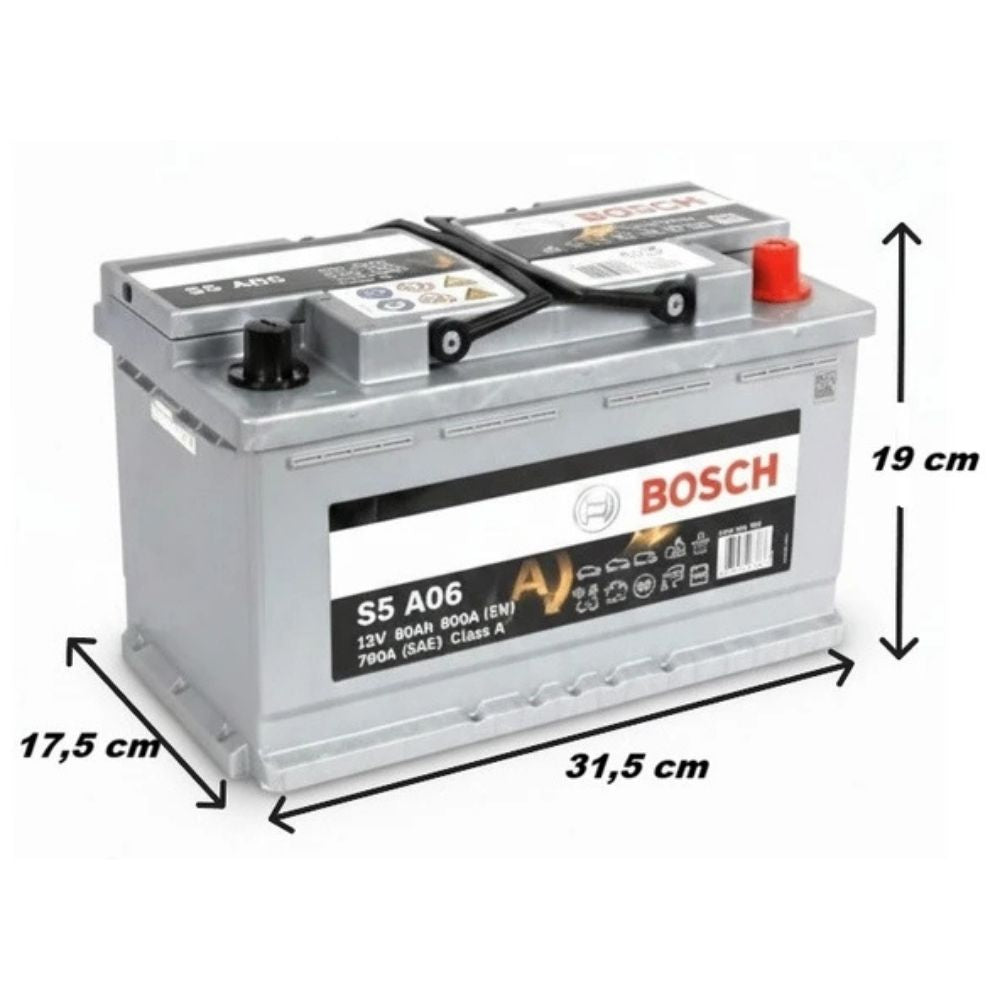 Bosch S5 A06 AGM Start-Stop 12V 80 Ah 800CCA Akü Modelleri