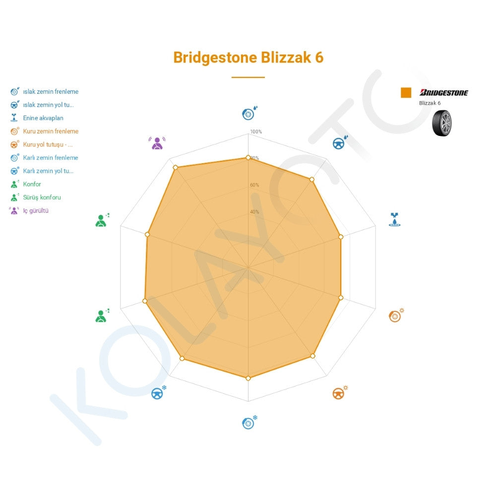 Bridgestone Blizzak 6 235/55R17 103V XL Lastiğinin Farklı Sürüş Koşullarına Göre Genel Performans Profili
