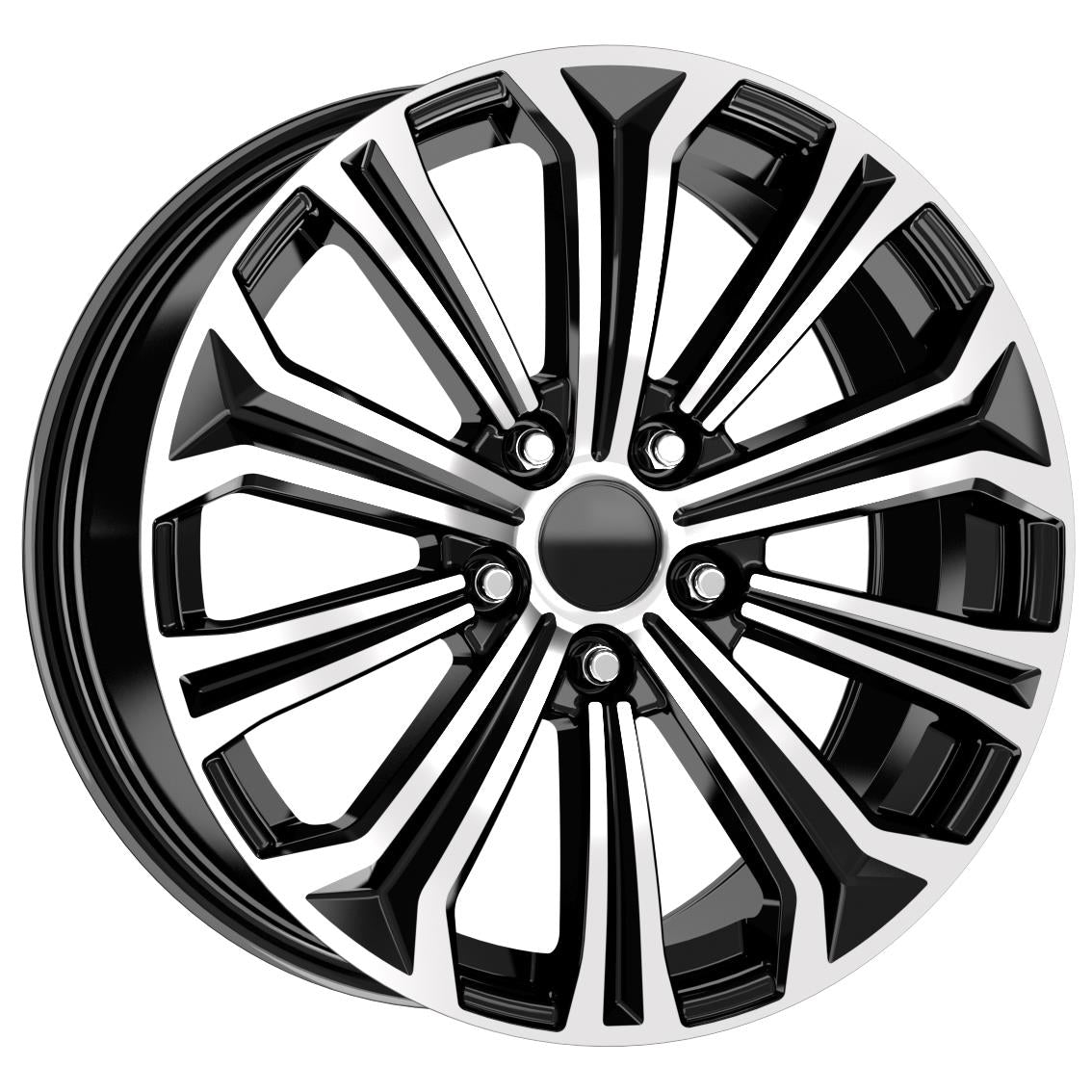 R1 Wheels 16 inç 5*114.3 ET40 Parlak Siyah Jant Takımı (2550) - KolayOto