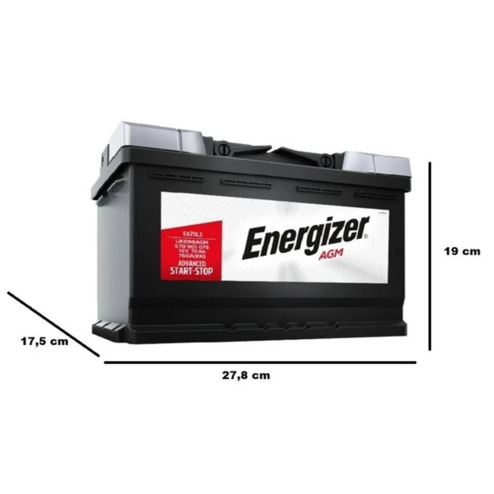 Energizer Max Premium EA70L3 AGM Start-Stop 12V 70 Ah Akü Modelleri
