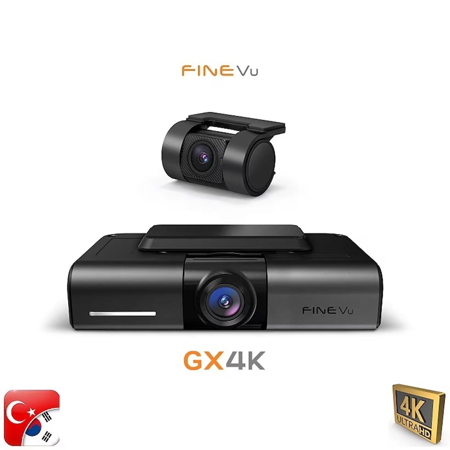 Finevu GX4K Ultra HD 4K 2ch Wi-Fi Türkçe 2 Kameralı Araç Kamerası - KolayOto