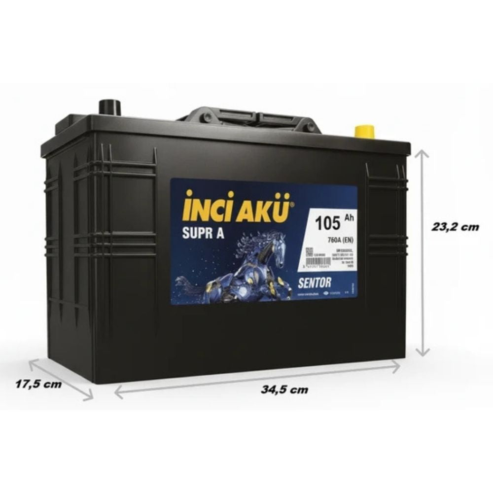 İnci Supr A Sentor 12V 105 Ah Akü Modelleri