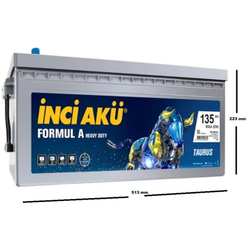 İnci Formul A Heavy Duty 12V 135 Ah 950A(EN) Akü Modelleri