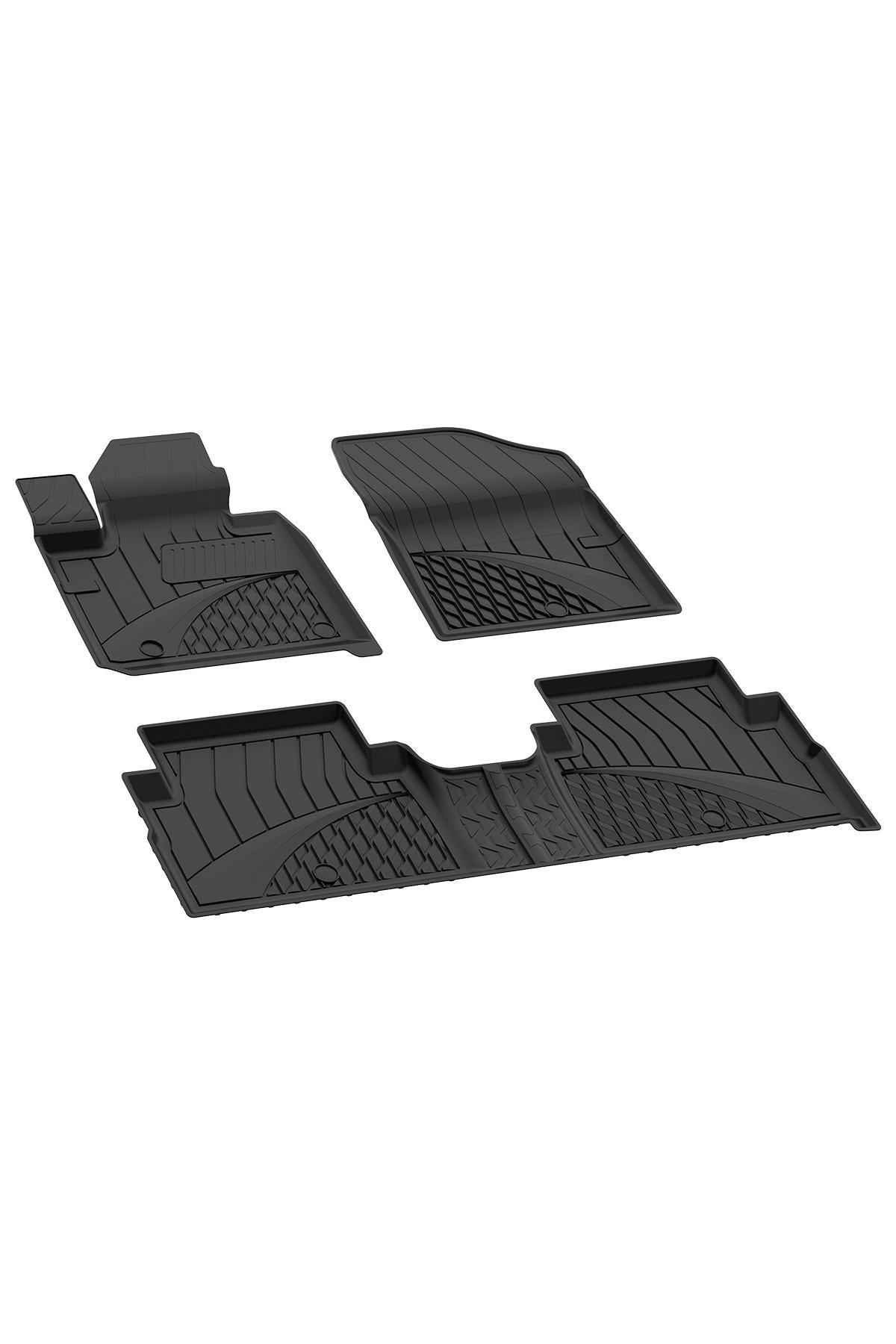 Sahler Hyundai Santa Fe Dizel/Benzin 2018+ Uyumlu 4.5D Havuzlu Siyah Oto Paspas Takımı - KolayOto