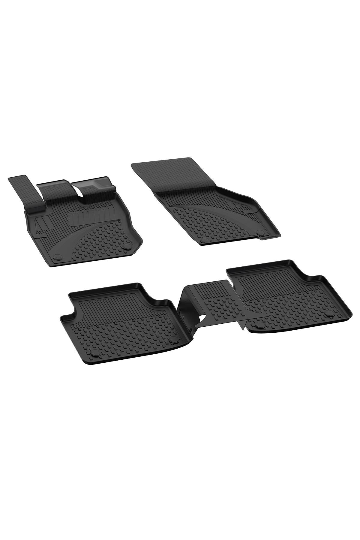 Sahler Seat Leon 4 eTSI / Cupra Leon (Otomatik) 2021+ Uyumlu 4.5D Havuzlu Siyah Oto Paspas Takımı - KolayOto