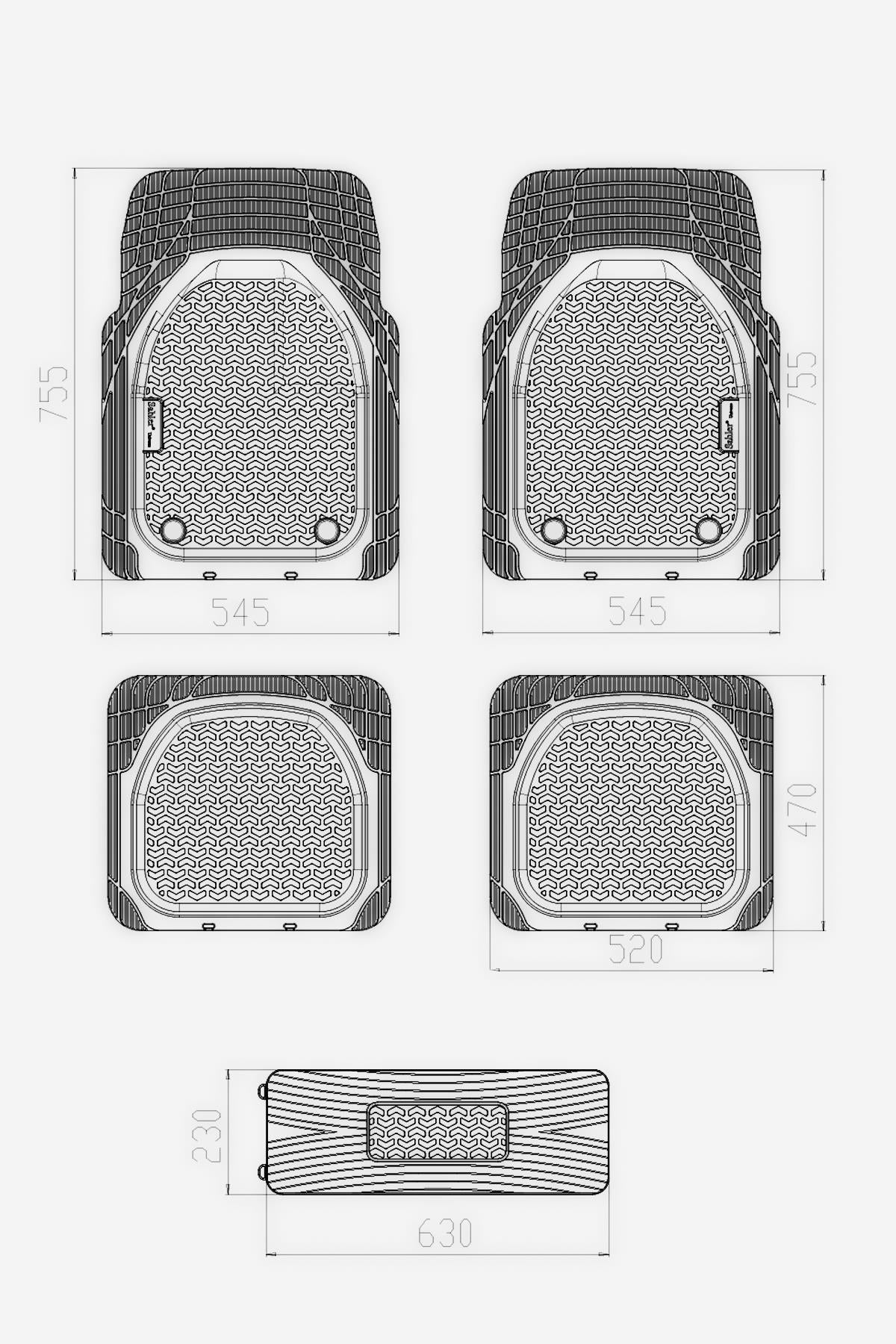 Sahler Universal TPE Oto Paspas Universe Siyah Oto Paspas Takımı - KolayOto