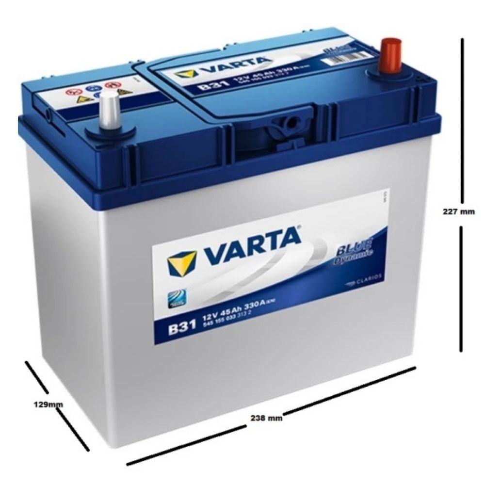 Varta Blue Dynamic B31 12V 45 Ah 330CCA Akü Modelleri