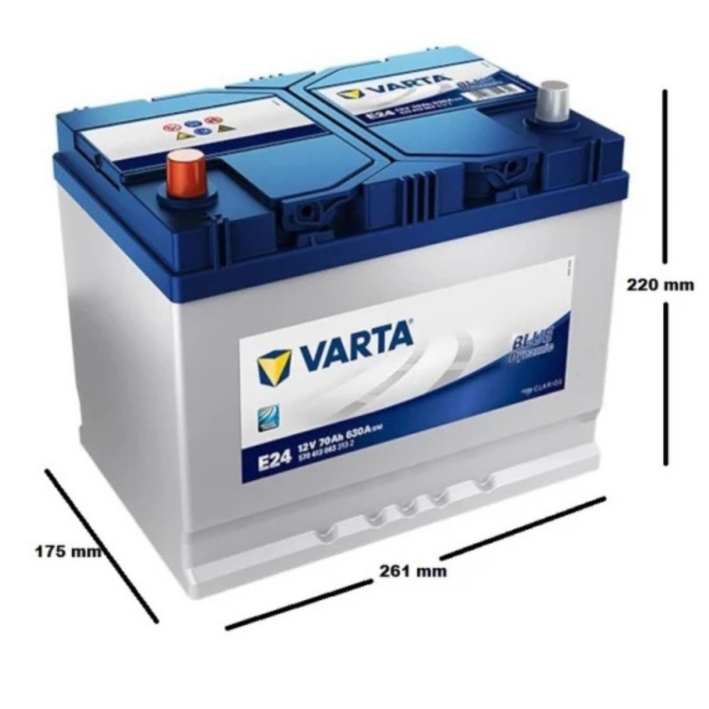 Varta Blue Dynamic E24 12V 70 Ah 630A (EN) Ters Kutup Akü Modelleri