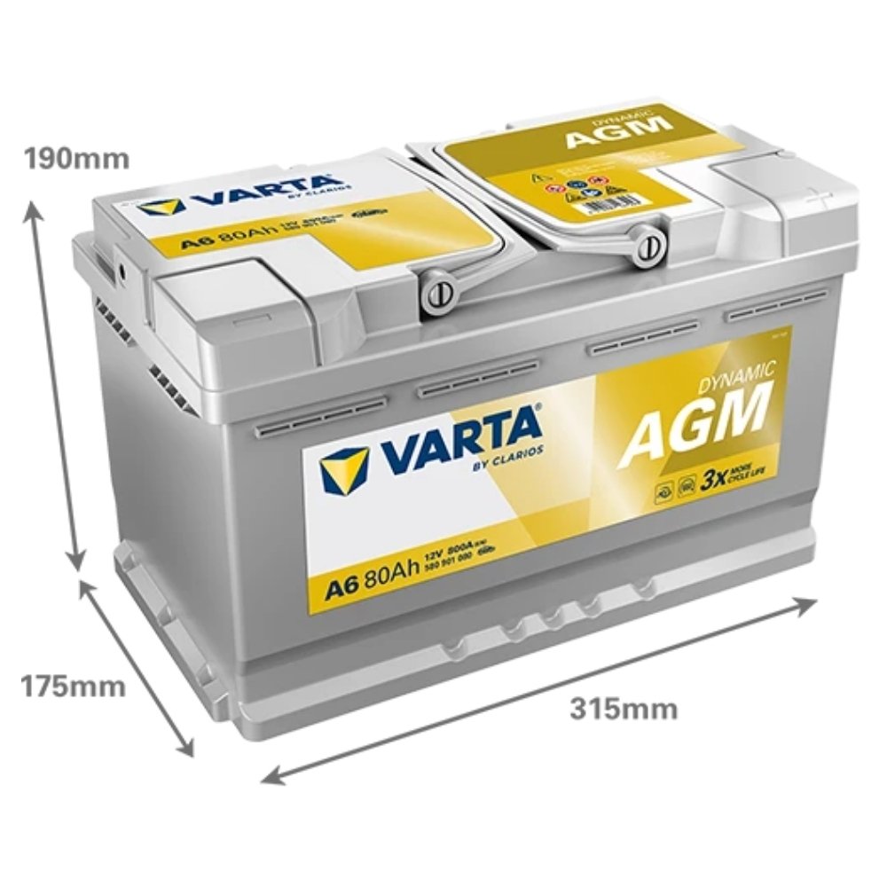 Varta Silver Dynamic F21 AGM Start-Stop 12V 80 Ah 800CCA Akü Modelleri
