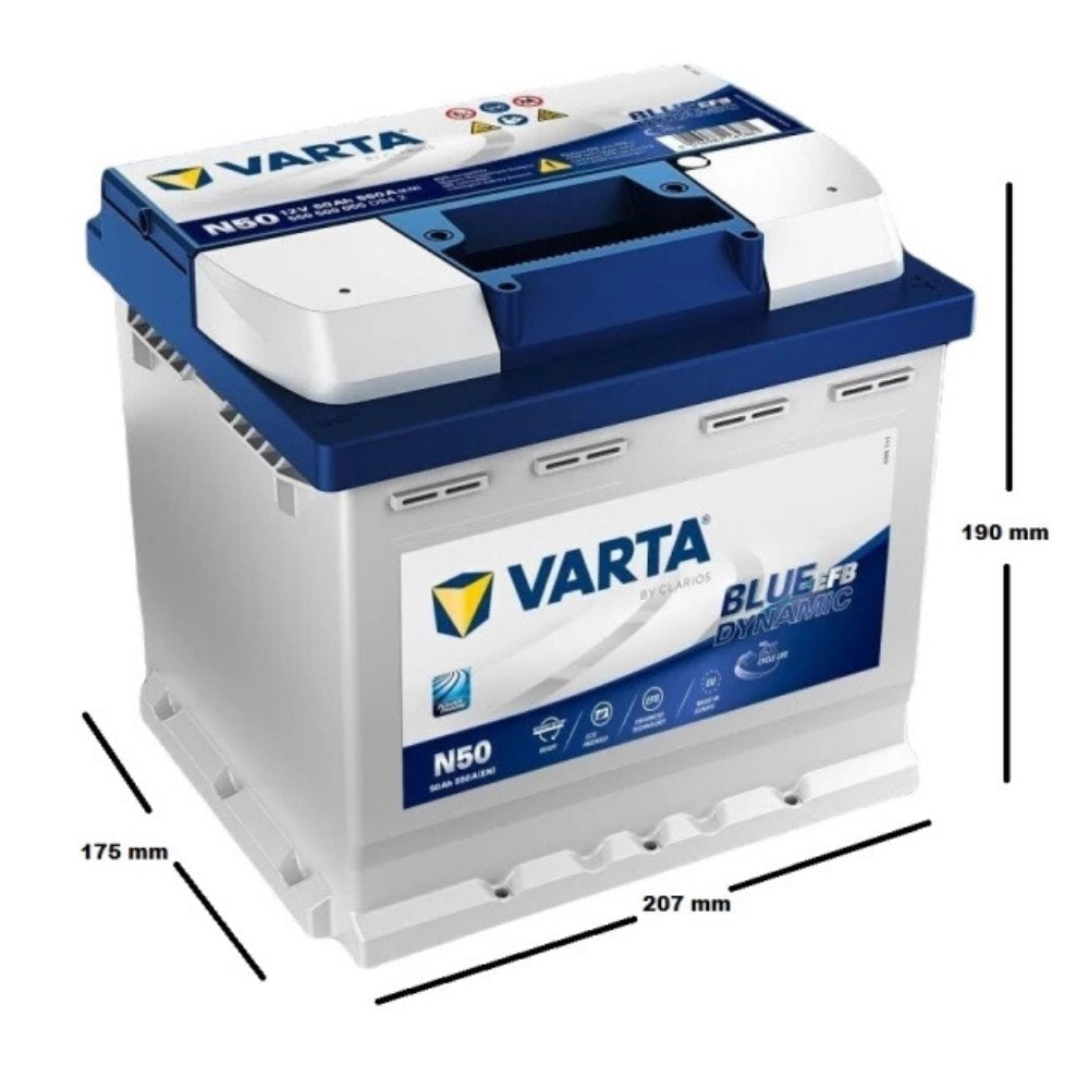 Varta Blue Dynamic N50 EFB Start-Stop 12V 50 Ah 550A Akü Modelleri