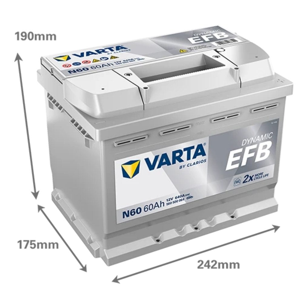 Varta Blue Dynamic N60 EFB Start-Stop 12V 60 Ah 640A Akü Modelleri
