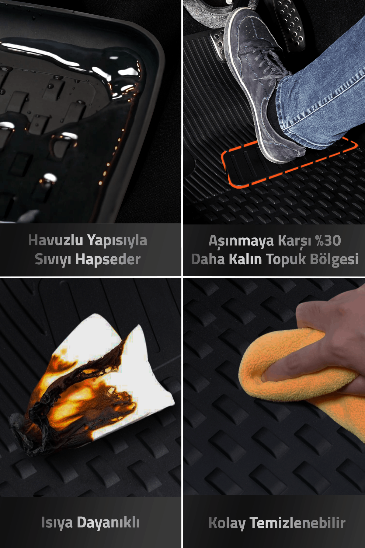 Sahler Volkswagen Taigo 2021+ Uyumlu 4.5D Havuzlu Siyah Oto Paspas Takımı - KolayOto