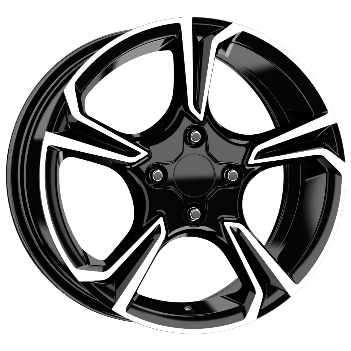 R1 Wheels 16 inç 4*100 ET38 Parlak Siyah Jant Takımı (J-1175) - KolayOto