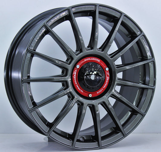 R1 Wheels 17 inç 4*108 ET20 Füme Jant Takımı (J-267) - KolayOto