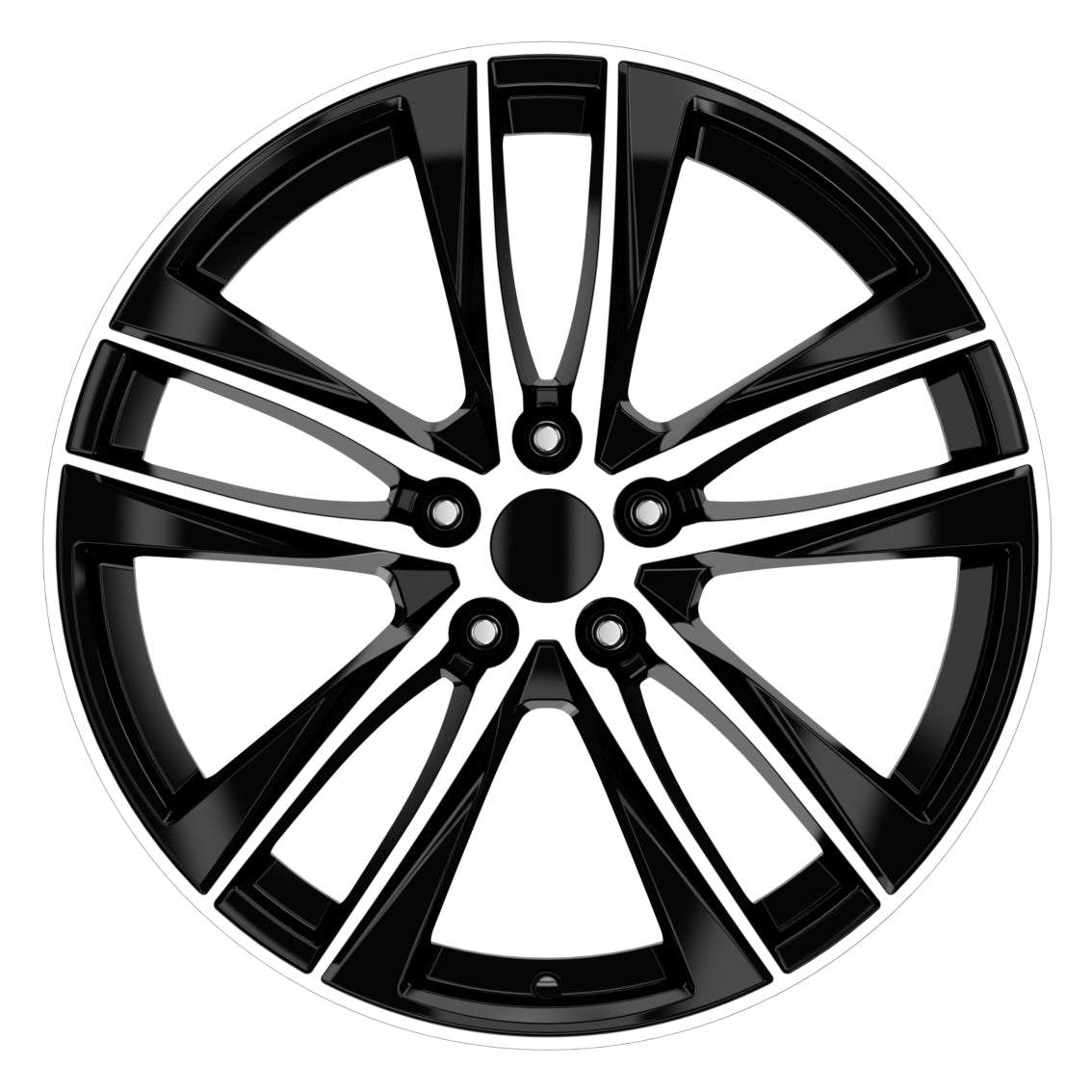 R1 Wheels 19 inç 5*112 ET45 Parlak Siyah Jant Takımı (J-613) - KolayOto