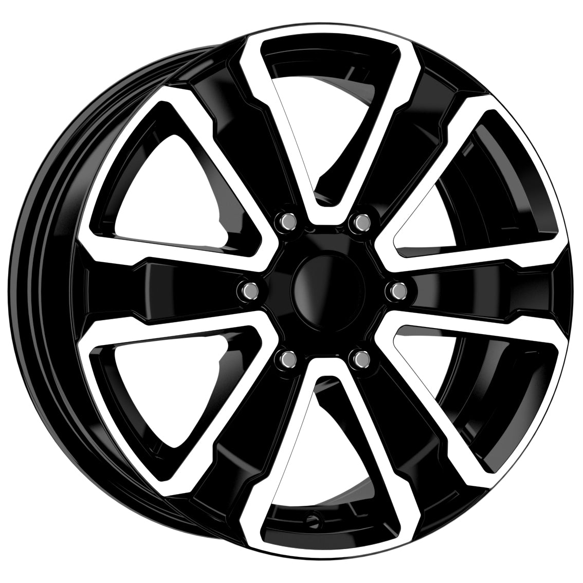 R1 Wheels 16 inç 6*130 ET45 Parlak Siyah Jant Takımı (2537) - KolayOto