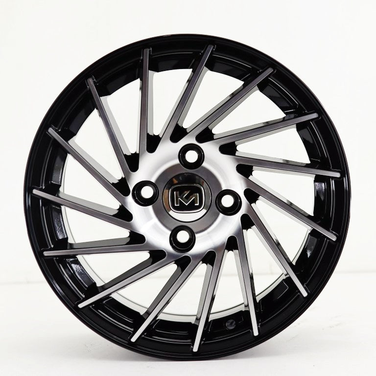 R1 Wheels 14 inç 4*100 ET35 Parlak Siyah Jant Takımı (J-1439) - KolayOto