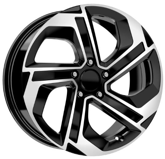 R1 Wheels 17 inç 5*100 ET35 Parlak Siyah Jant Takımı (J-2984) - KolayOto