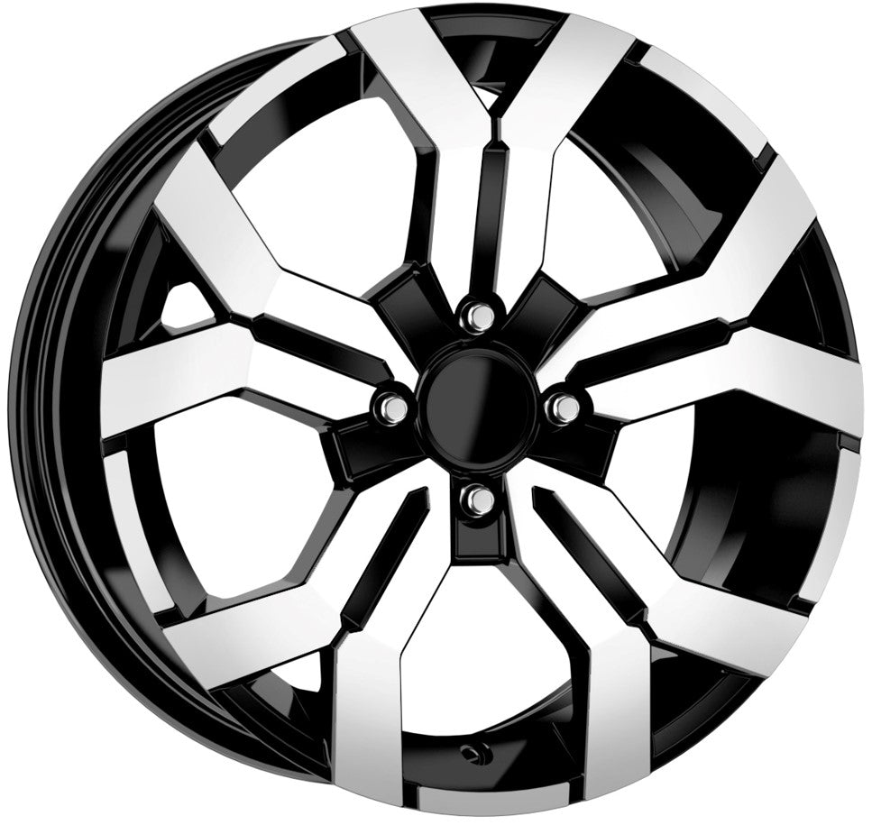 R1 Wheels 16 inç 5*108 ET25 Parlak Siyah Jant Takımı (J-1197) - KolayOto