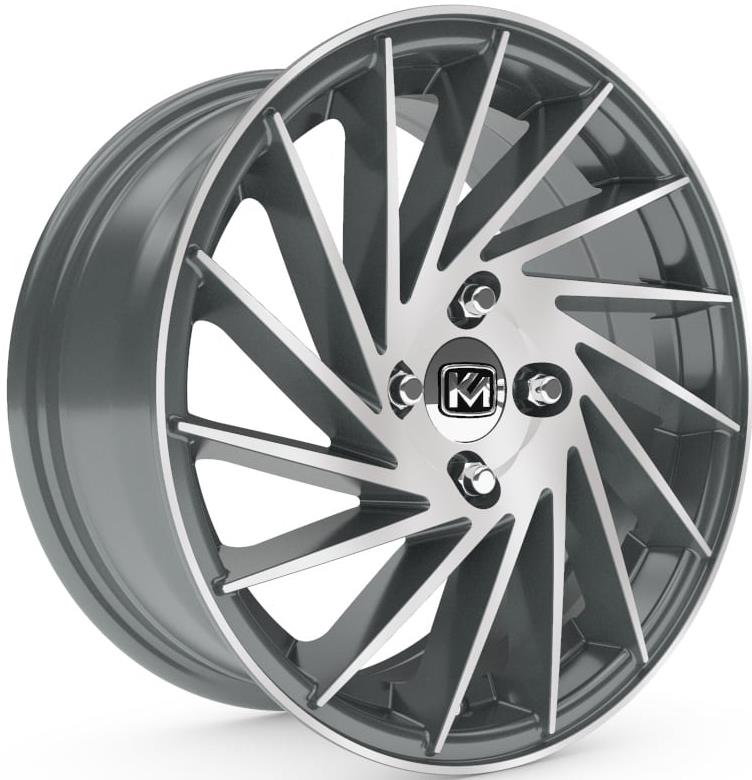 R1 Wheels 14 inç 4*100 ET35 Füme Jant Takımı (J-719) - KolayOto