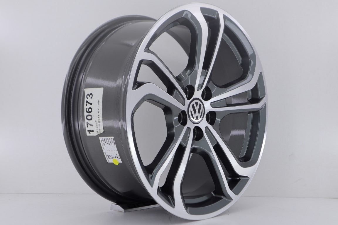 R1 Wheels 17 inç 5*112 ET40 Metalik Gri Jant Takımı (J-1022) - KolayOto