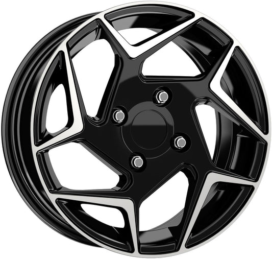 R1 Wheels 14 inç 4*108 ET35 Siyah Jant Takımı (J-2239) - KolayOto