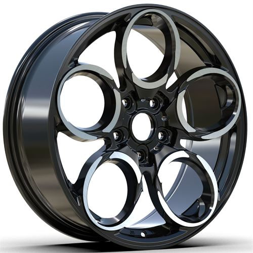 R1 Wheels 18 inç 5*108 ET40 Siyah Jant Takımı (J-3367) - KolayOto