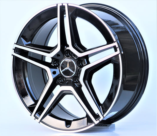 R1 Wheels 18 inç 5*112 ET48 Parlak Siyah Jant Takımı (J-1217) - KolayOto