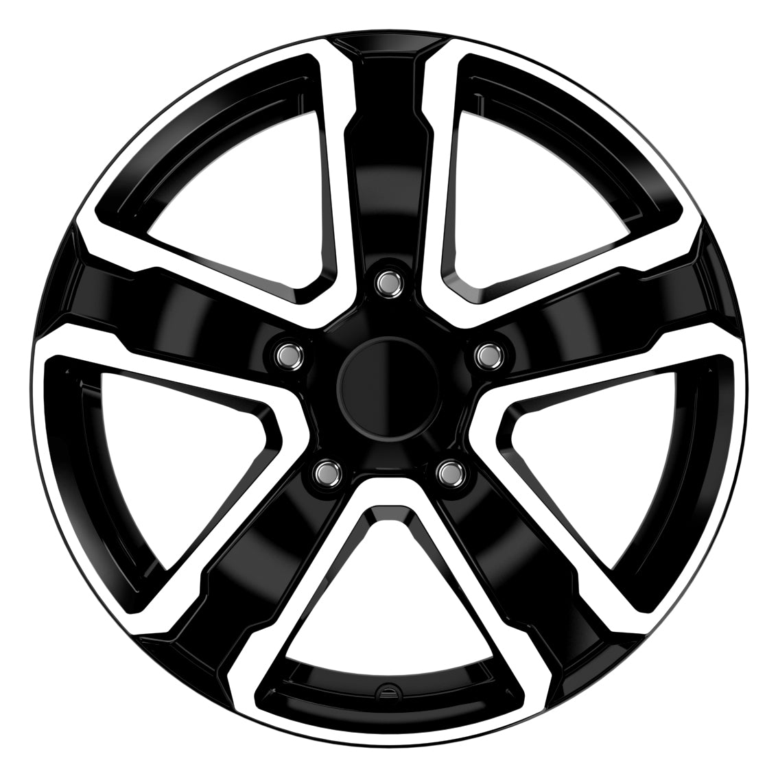 R1 Wheels 16 inç 5*130 ET50 Parlak Siyah Jant Takımı (J-1538) - KolayOto
