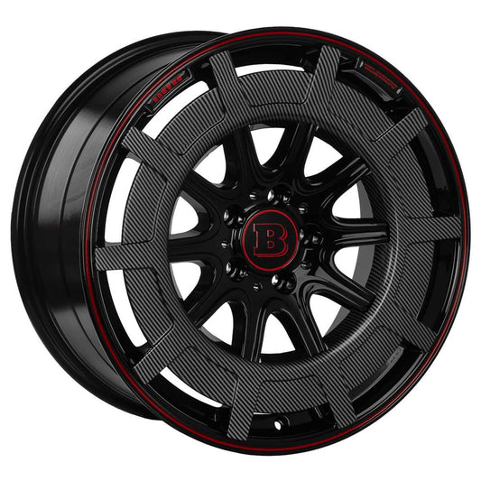 R1 Wheels 19 inç 5*112 ET48 Siyah-Kırmızı Jant Takımı (J-3426) - KolayOto