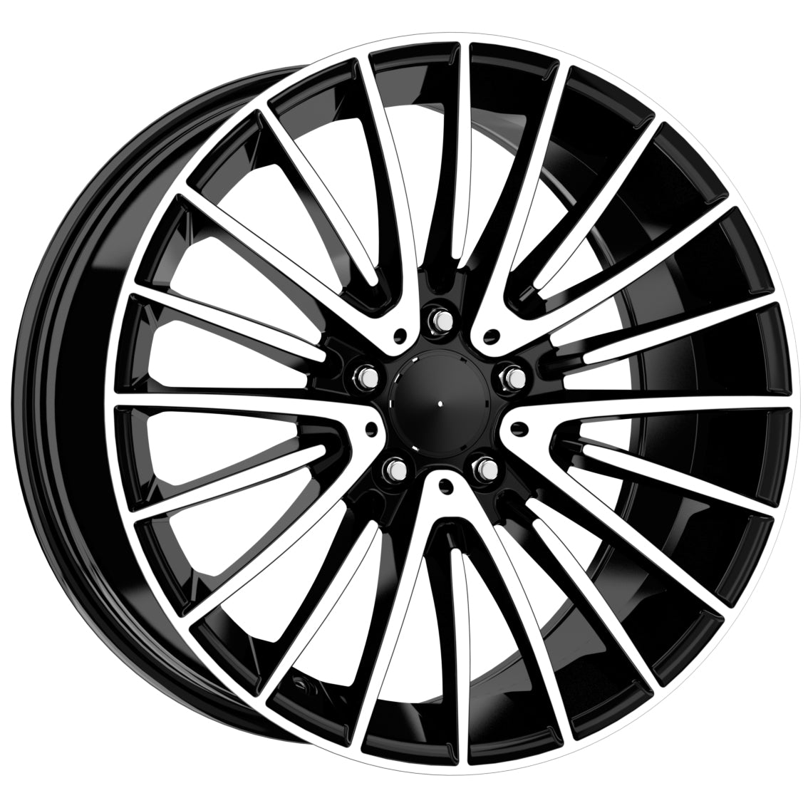 R1 Wheels 18 inç 5*112 ET48 Parlak Siyah Jant Takımı (J-3073) - KolayOto