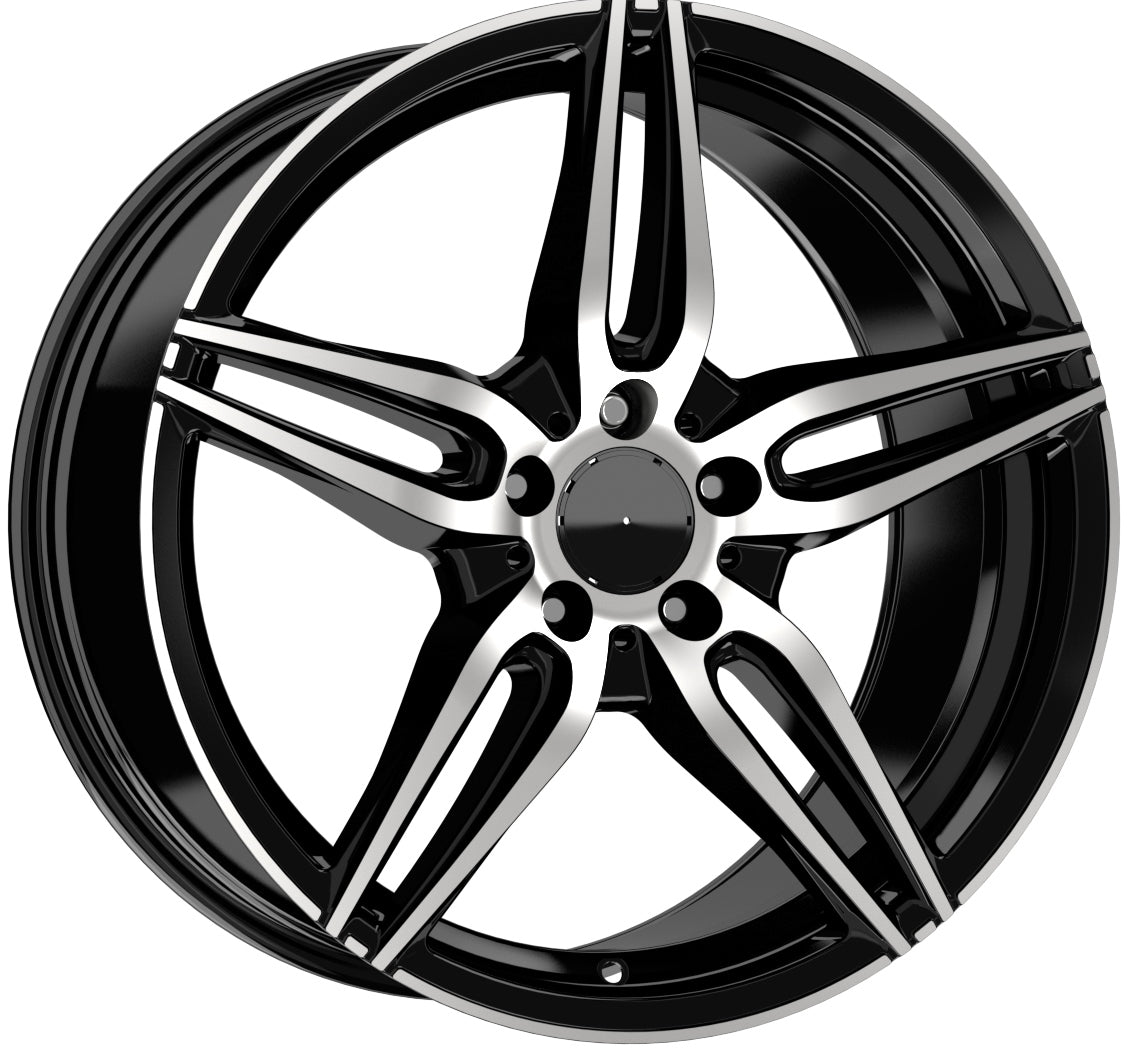 R1 Wheels 18 inç 5*112 ET48 Parlak Siyah Jant Takımı (J-870) - KolayOto