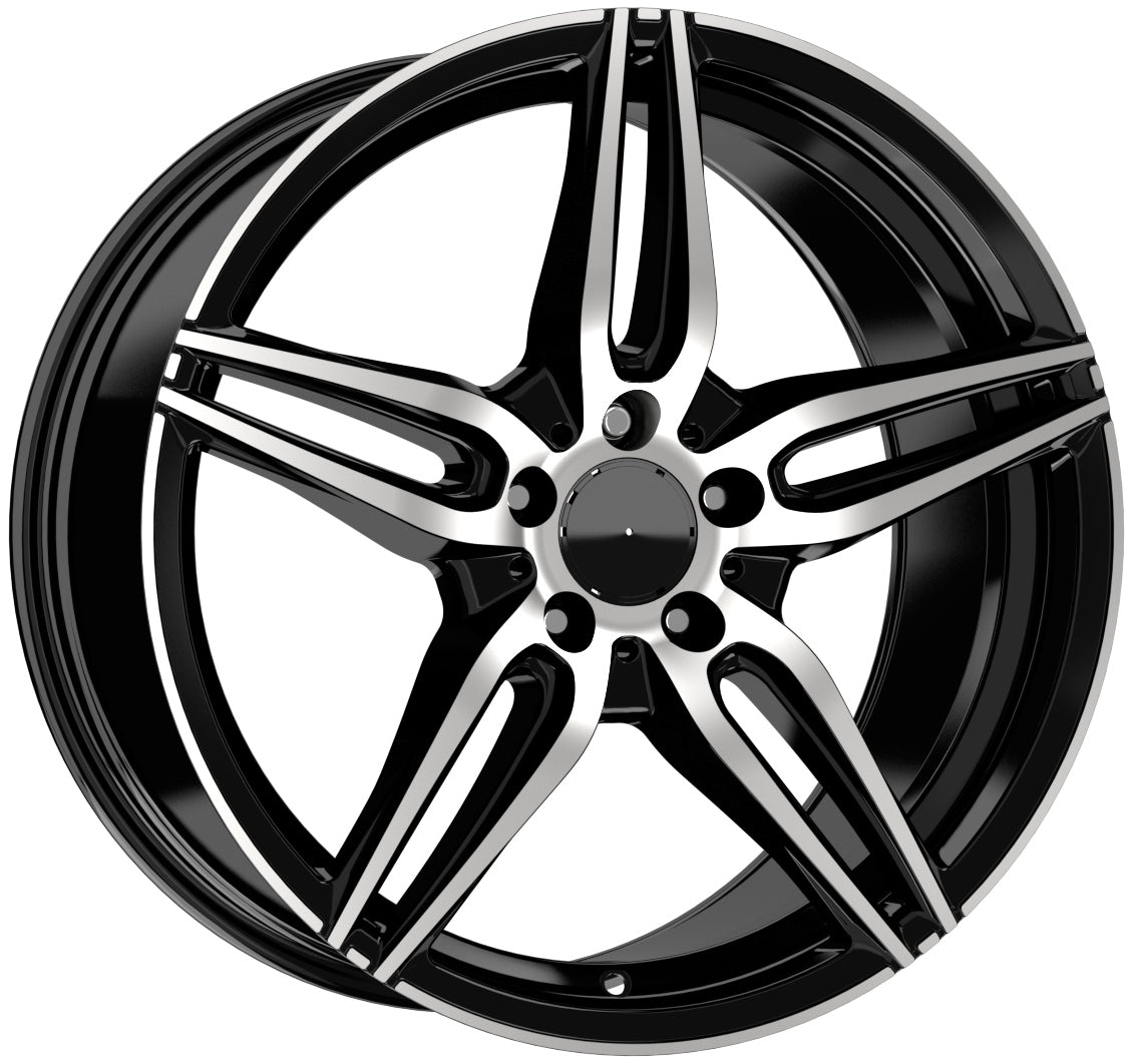 R1 Wheels 19 inç 5*112 ET38 Parlak Siyah Jant Takımı (J-636) - KolayOto