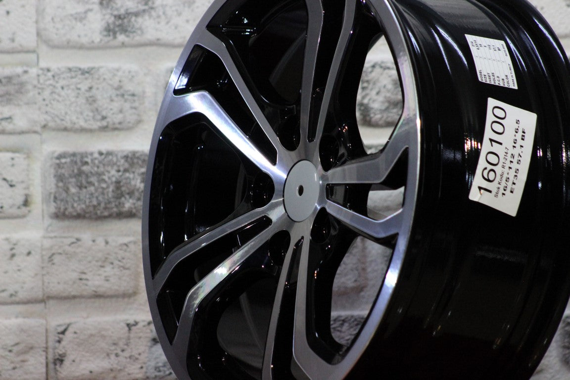 R1 Wheels 16 inç 5*112 ET35 Siyah Jant Takımı (J-1283) - KolayOto