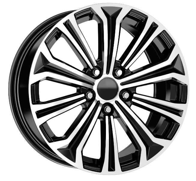 R1 Wheels 16 inç 5*114.3 ET40 Parlak Siyah Jant Takımı (J-2874) - KolayOto