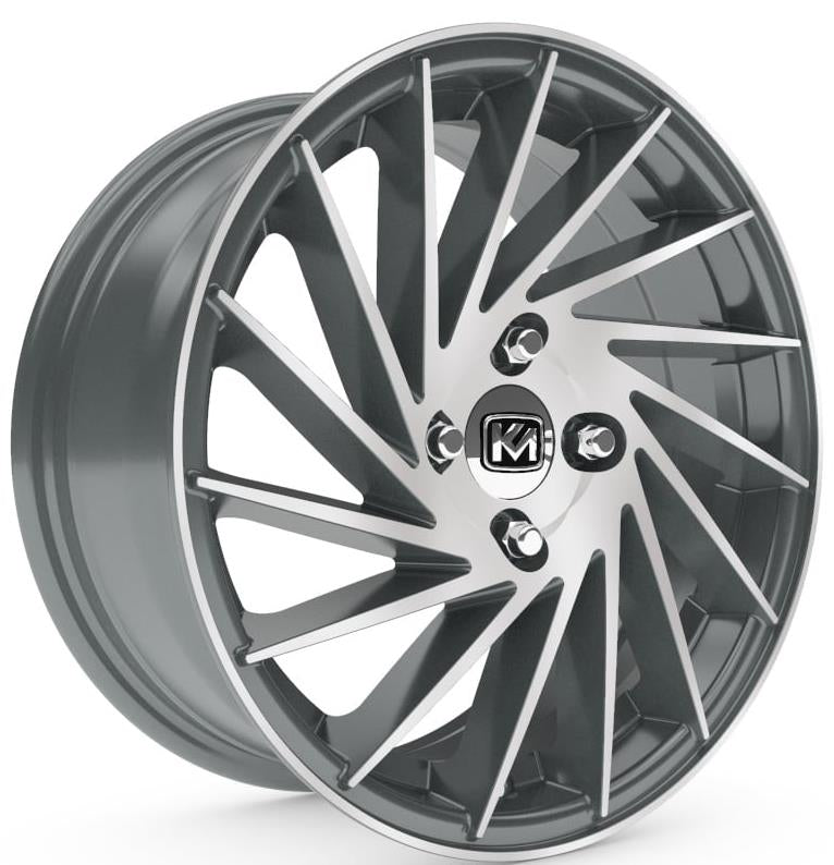 R1 Wheels 15 inç 4*100 ET34 Füme Jant Takımı (J-338) - KolayOto