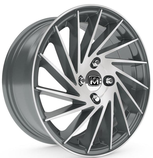 R1 Wheels 15 inç 4*100 ET34 Füme Jant Takımı (J-338) - KolayOto