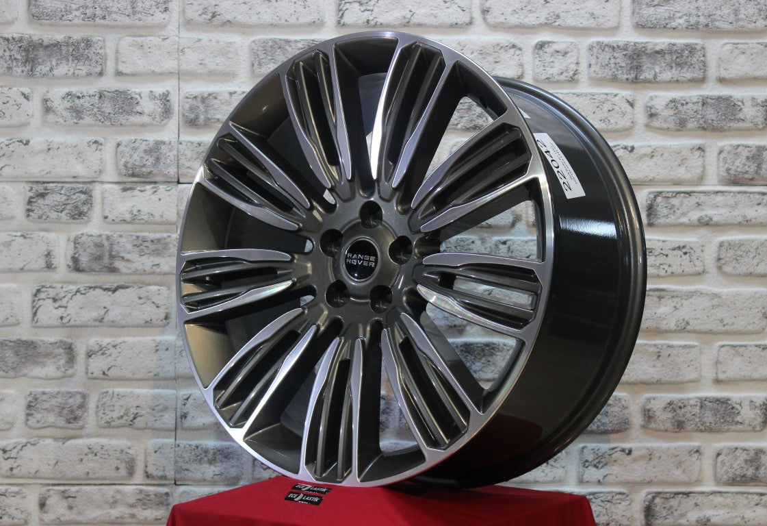 R1 Wheels 22 inç 5*120 ET49 Füme Jant Takımı (J-645) - KolayOto