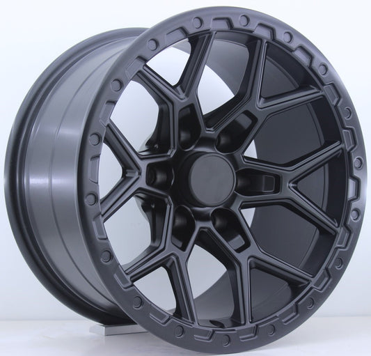 R1 Wheels 17 inç 6*139.7 ET12 Mat Siyah Jant Takımı (J-674) - KolayOto