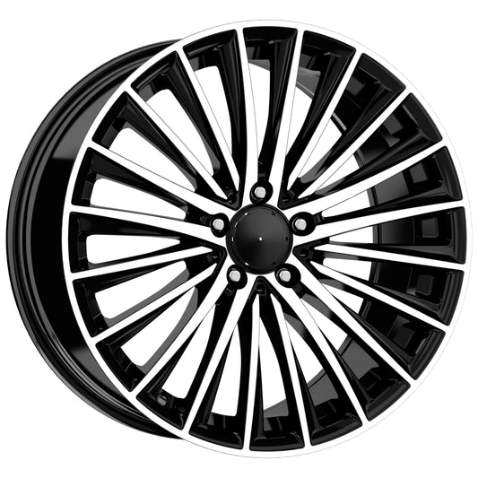 R1 Wheels 17 inç 5*112 ET45 Parlak Siyah Jant Takımı (J-2879) - KolayOto